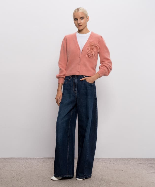 TWINSET pletena jopa z broško – Roza